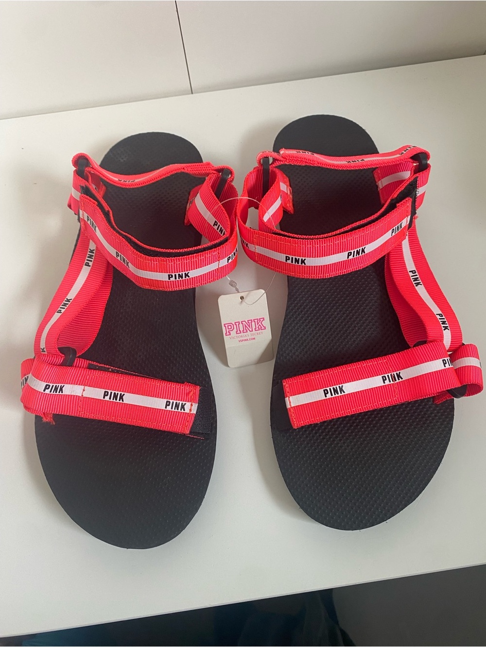 PINK Victoria's Secret Velcro Strap Foam Sandals
